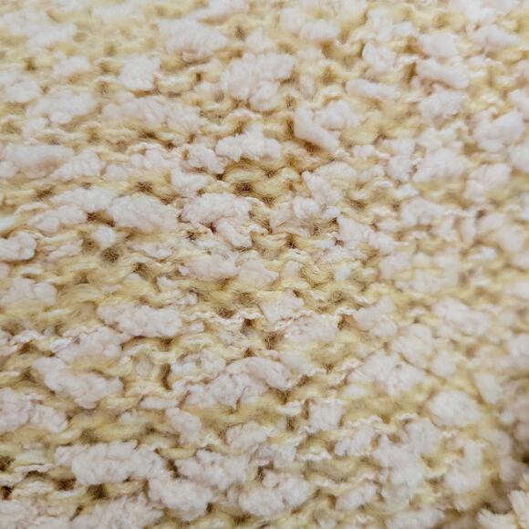 Mink Pink Cream Cowl Neck Hi Lo Hem Chunky Popcorn Knit Sweater Honey Sz XS - Picture 9 of 9